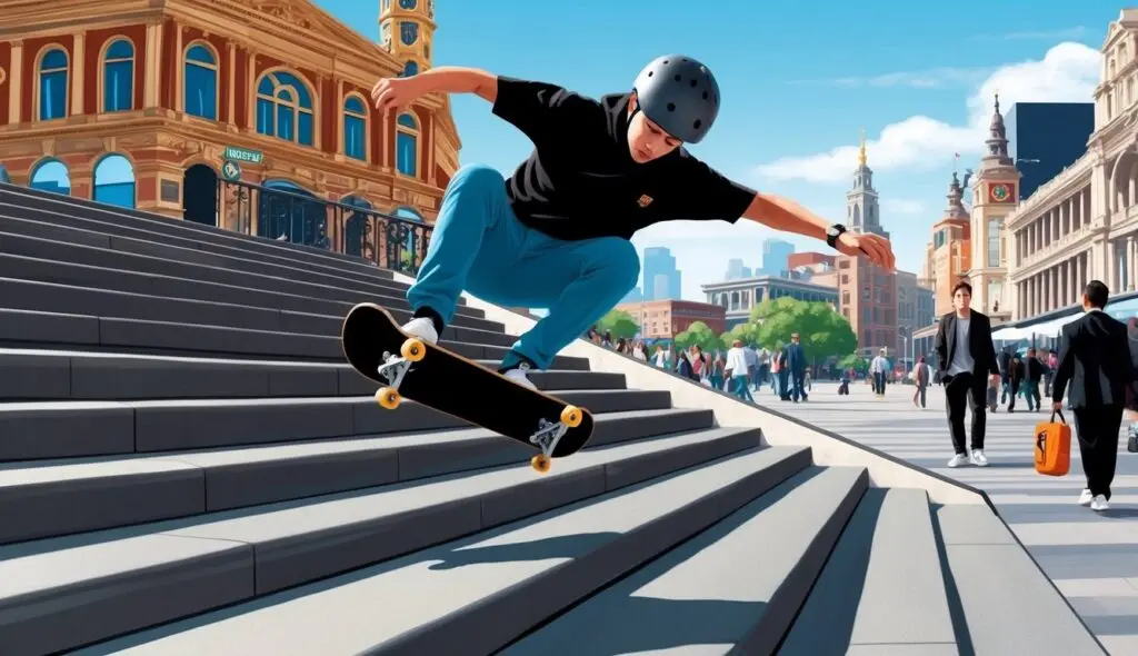 skateboarding in winter